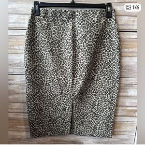 Express Leopard Print Pull On Skirt High Rise Elastic Waist M